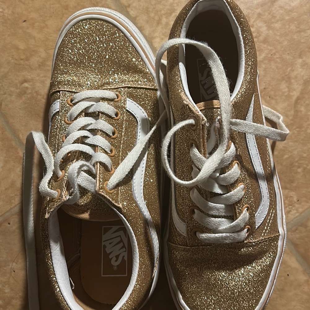 Glittery gold vans